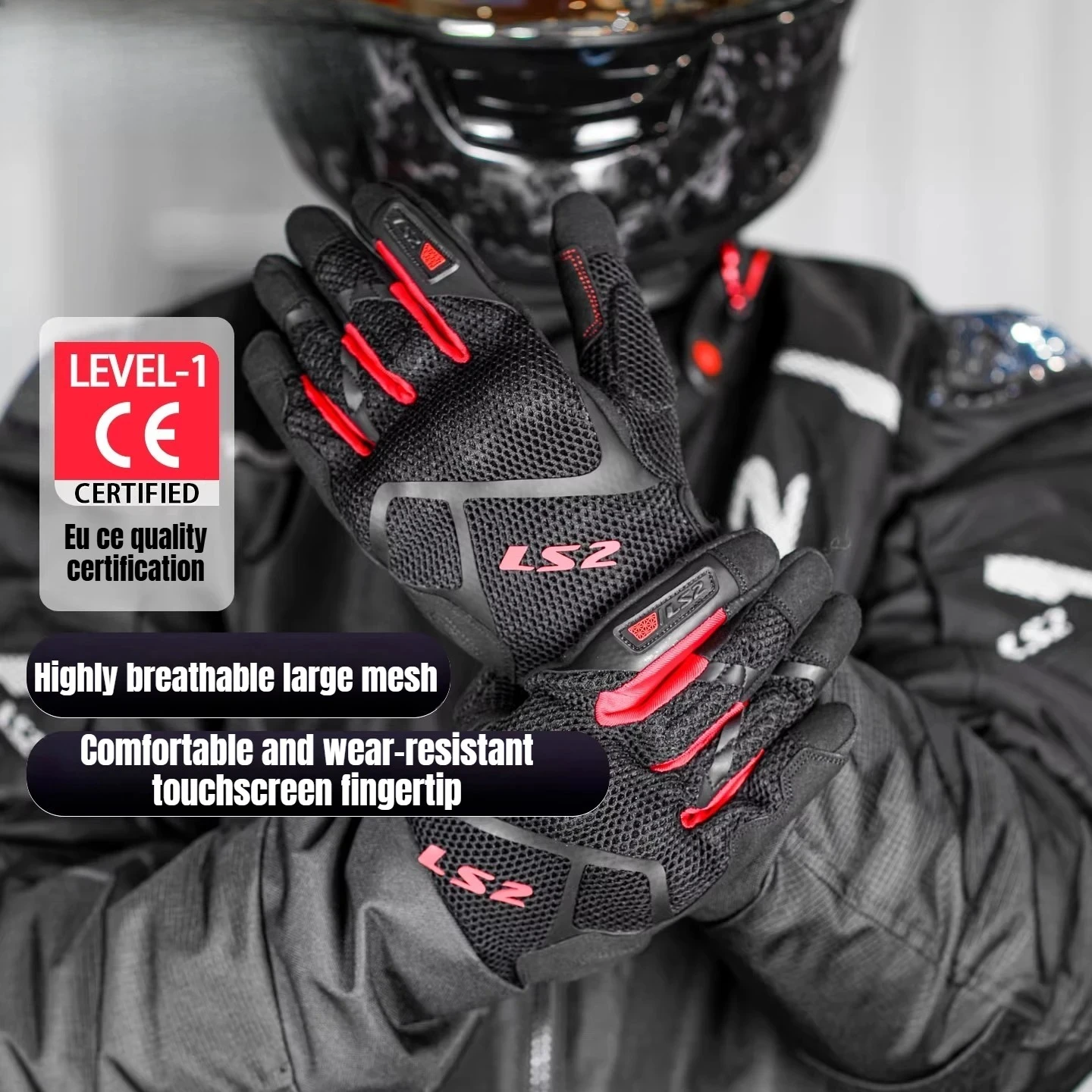 

New MG037 Motorcycle Cycling Gloves Summer Breathable Glove Ls2 Guantes Motociclista CE Guantes Moto Touchscreen Compati AA