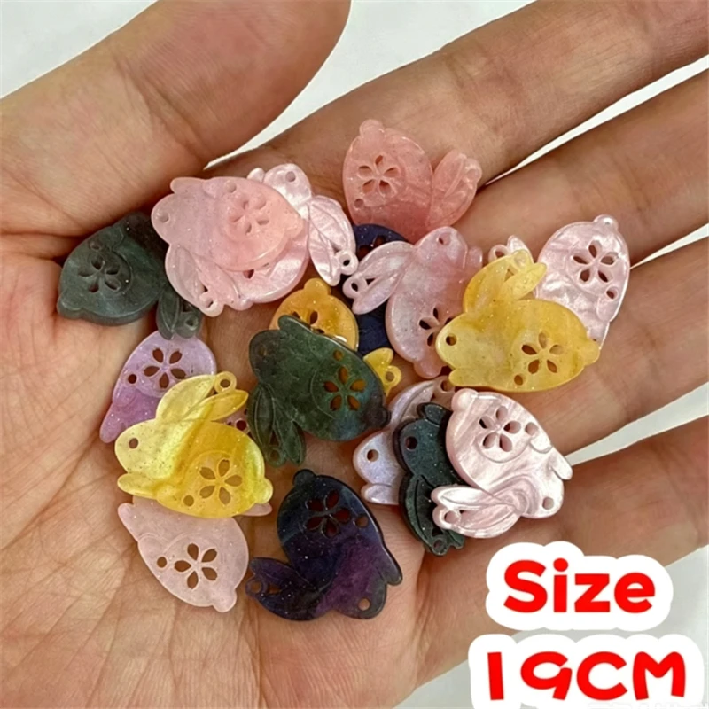 10Pcs New Creative Acetic Acid 19MM Rabbit Acrylic Beads Charms Connectors Diy Earrings Hair Jewelry Making Accessories Ornament