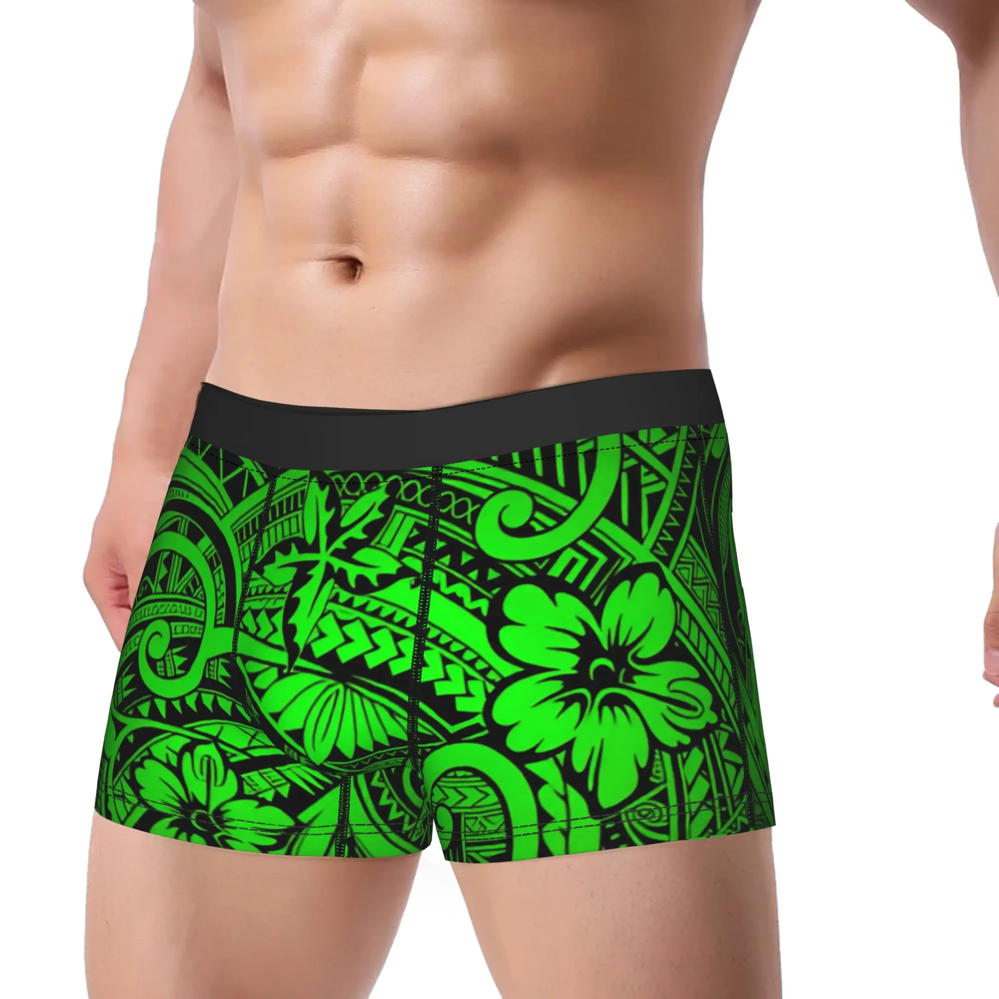 Polynesian Art Underwear  Breathable Underpants Custom Boxer Brief For Male Pouch Plus Size Boxer Shorts