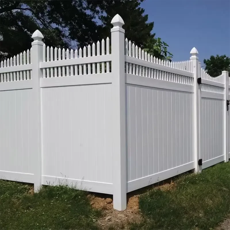 Outdoor PVC Vinyl Privacy Fence Panels Low Maintenance Garden Fencing for Residential Yard and Garden