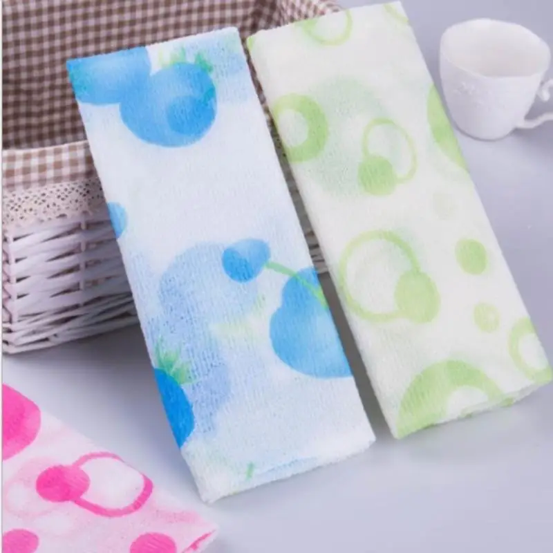 1Pc 30x90cm Nylon Wash Cloth Bath Towel Beauty Body Skin Exfoliating Shower Bathroom Washing