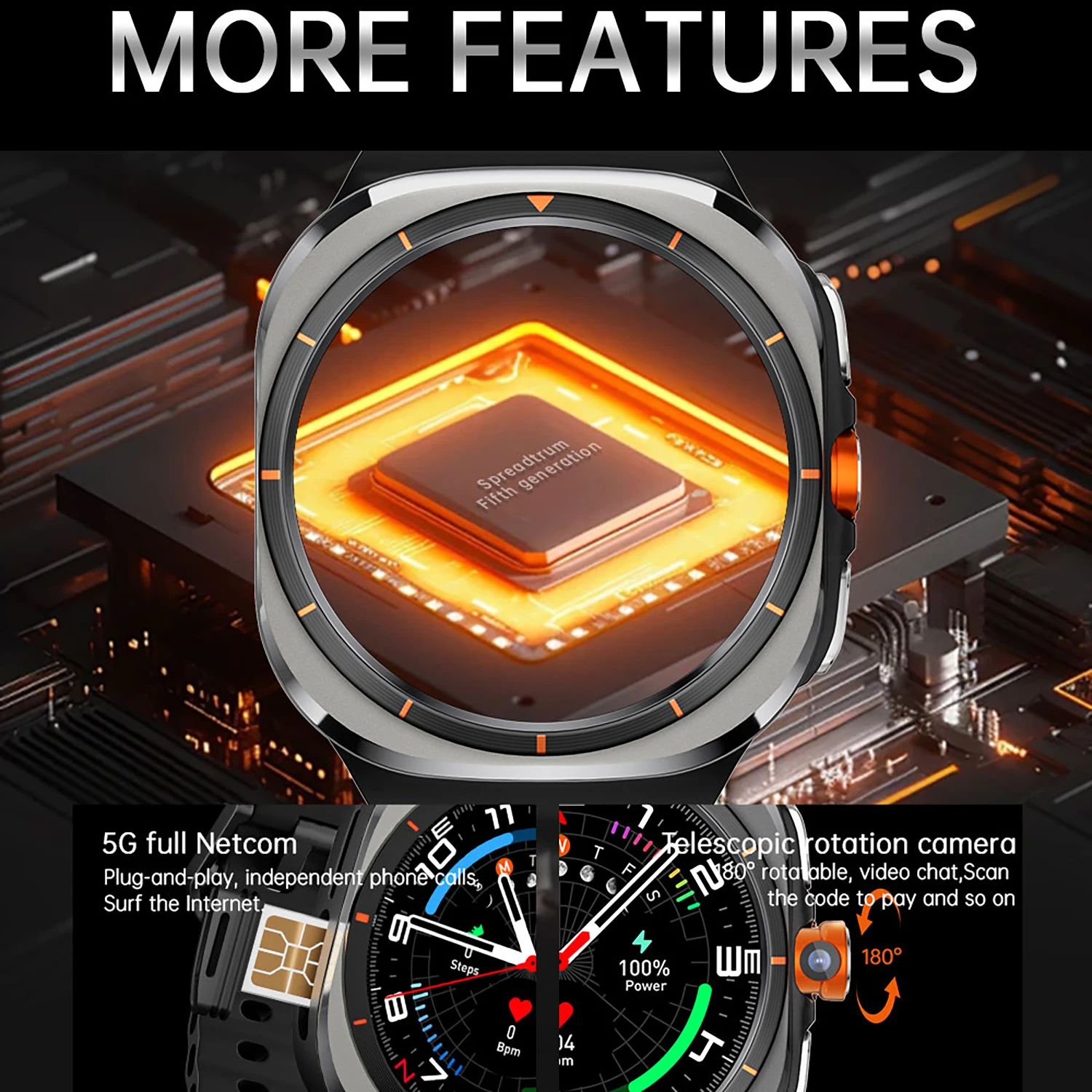 New Watch 8 Ultra 5G Call Smart Watch Men 480*480 HD Screen SmartWatch Camera NFC GPS Compass WIFI 1480mAh Sport Smartwatch 2025