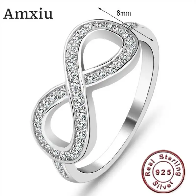 Amxiu Infinity Endless Love Personalized 925 Sterling Silver Ring Customized  Rings Wedding Jewelry for Women Girls  Accessories