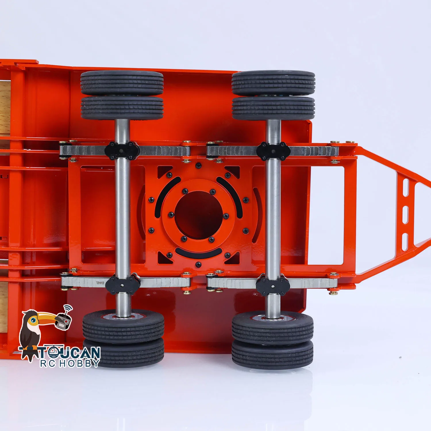 LESU RC โลหะ Flatbed Trailer ทาสีสําหรับ 1/14 รีโมทคอนโทรลไฮดรอลิก Dumper รถบรรทุก Tipper รถ RC ของเล่น THZH1774