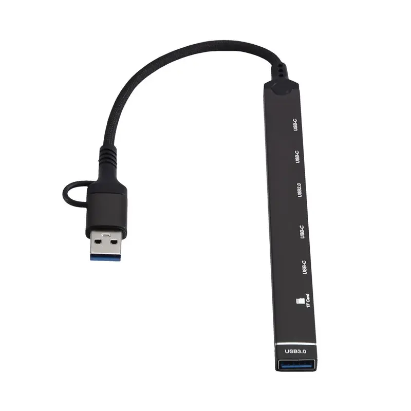 USB+ Type C HUB Docking Station 7 In 1 With TF SD Card Reader Laptop Tablet Phone Disk Converter USB Hub