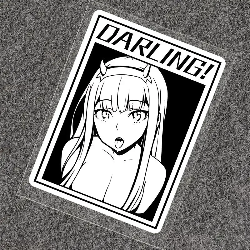 Waterproof Zero Two Darling Itasha Anime Vinyl Decal Scratch Resistant Anime Girl Sticker Auto Window Motorcycle Helmet Bumper