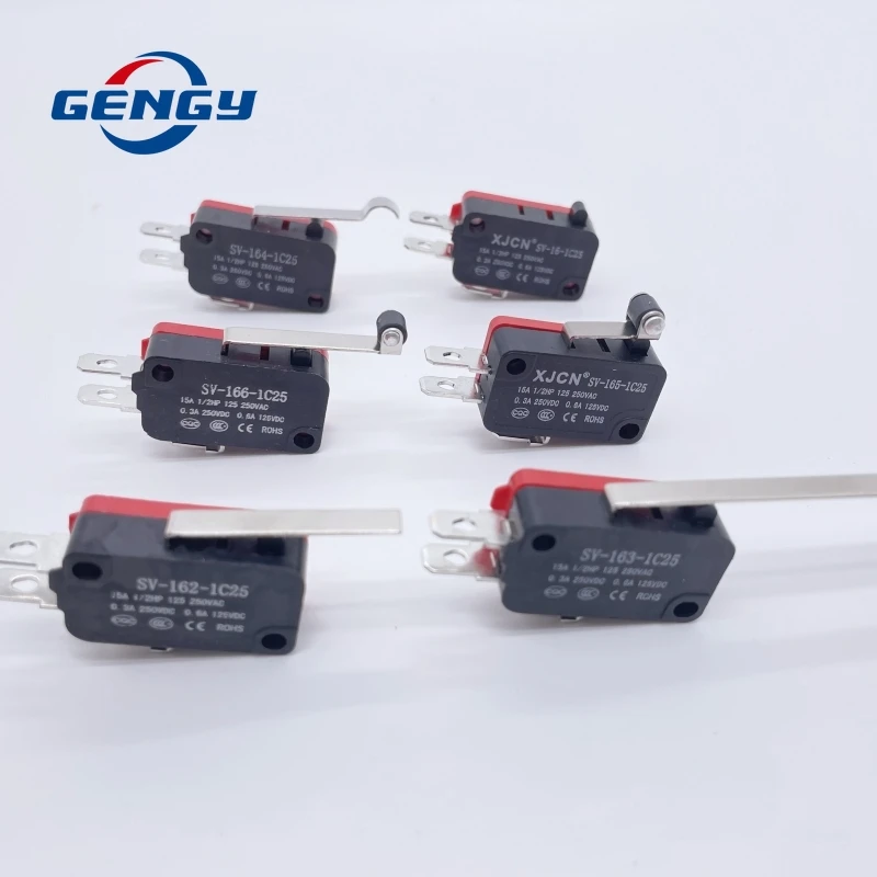 

Micro Limit Switches SV-16 162 163 164 165 166-1C25 3 Pins Micro Switch Arc Roller Lever Touch Switch Microswitch 15A 250V