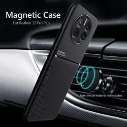 For Realme 12 Pro Case Car Magnetic Leather Cover Soft Frame Funda On For Realme 12 Pro Plus Realme12 Pro+ Phone Cases Capa
