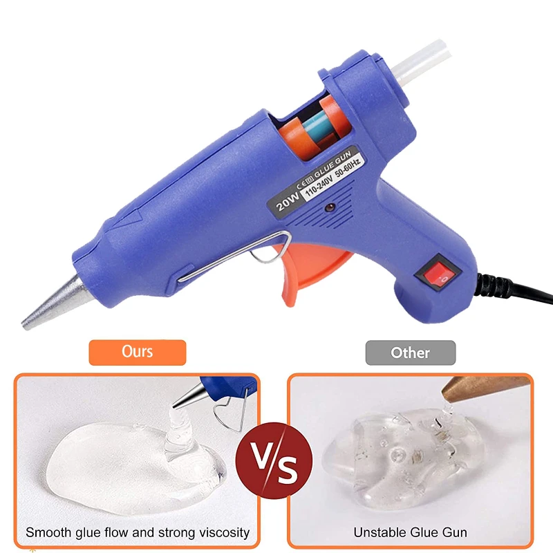 20W Hot Melt Glue Gun with 5Pcs Glue Sticks DIY Quick Repair Car Fast Heating Glue Gun for Cars Body Dent Repair Mini Glue Gun