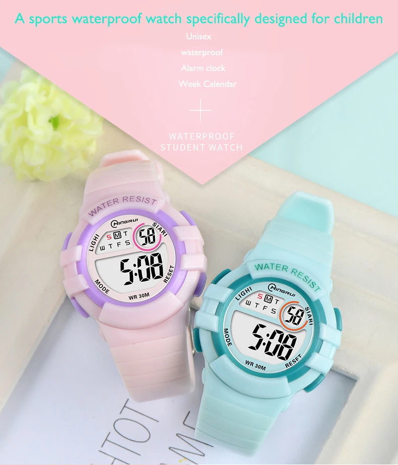 UTHAI Kids's Digital Watch Alarm Clock Waterproof Swimming Sports Primary And Secondary School Student Wristwatches gift
