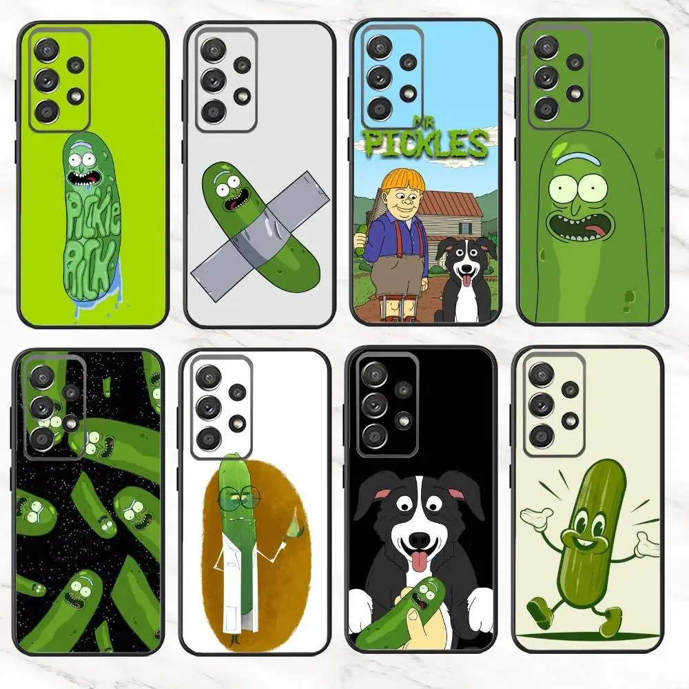 

C-Cucumber P-Pickle C-Cartoon Phone Case For Samsung S25,S24,S21,S22,S23,S30,Ultra,S20,Plus,Fe,Note,10,9,5G Black Cover