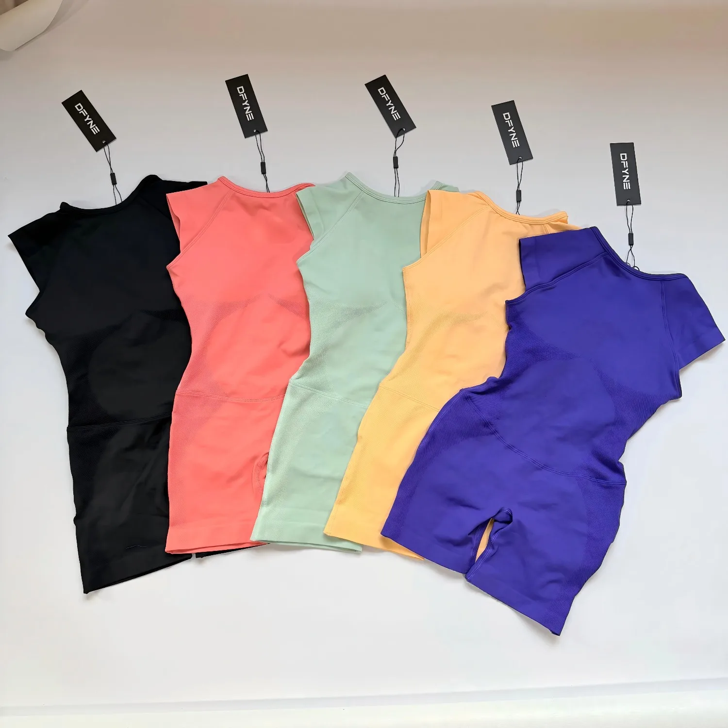 Women's Seamless Sports Romper,Backless Short Sleeve Bodysuit, Yoga Workout Jumpsuit,Stretch Fitness Gym One Piece Outfit