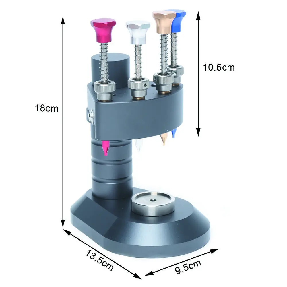 Игольчатый погрузчик, 4-контактный ручной прижимной инструмент для часов со стальными и акриловыми насадками для профессионального ремонта часов