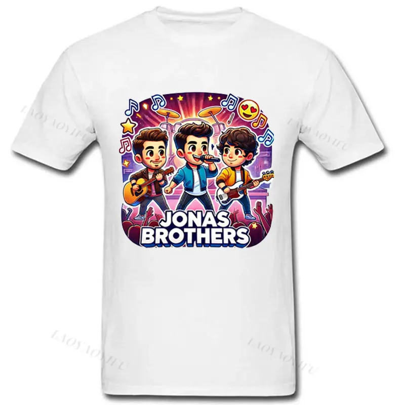 Playera Jonas Brothers Band T-Shirt Pure Cotton Short Sleeve Round Collar Graphic Shirts Popular FanGift Clothes Y2K Streewear