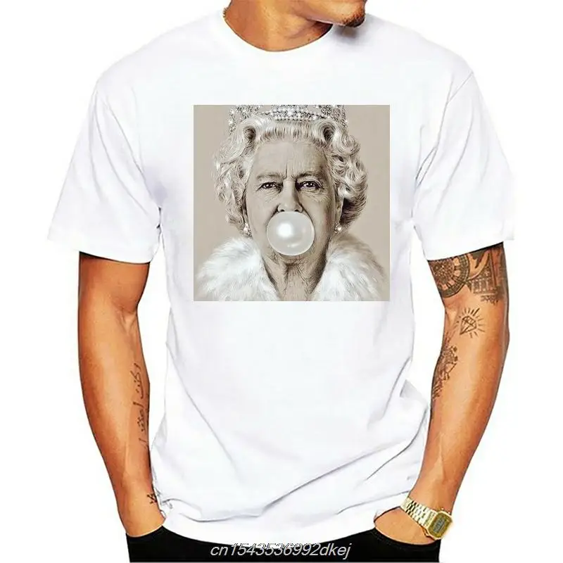 

QUEEN ELIZABETH T-SHIRT S-XXXL Men Women Cartoon Casual Short O-neck Broadcloth Cn(origin)F