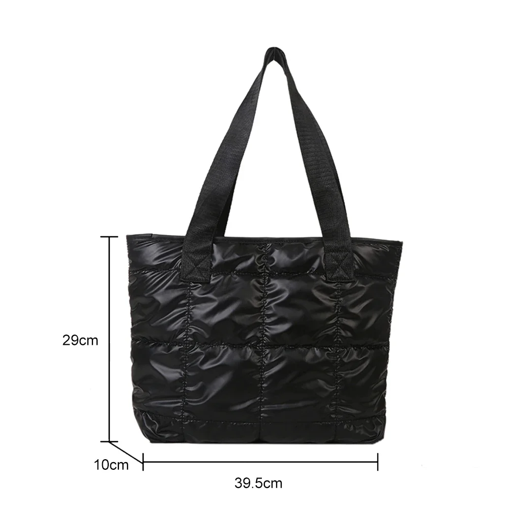 Fashion Tote Handbags for Women Black Large Capacity Soft Rhombus Bags Vinatge Quilted Shoulder Bag Purse for Travel Shopping