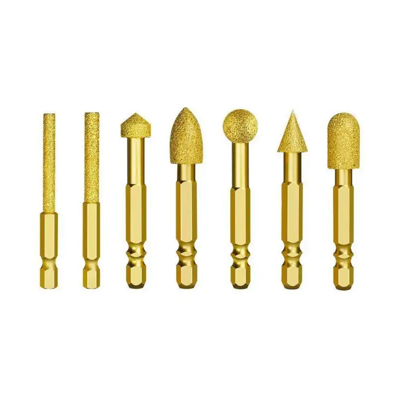 Hot Sale 3pcs Diamond Grinding Head Tile Rotary File Polishing Head For Iron, Stainless Steel, Ceramic, Tile, Fits Drill