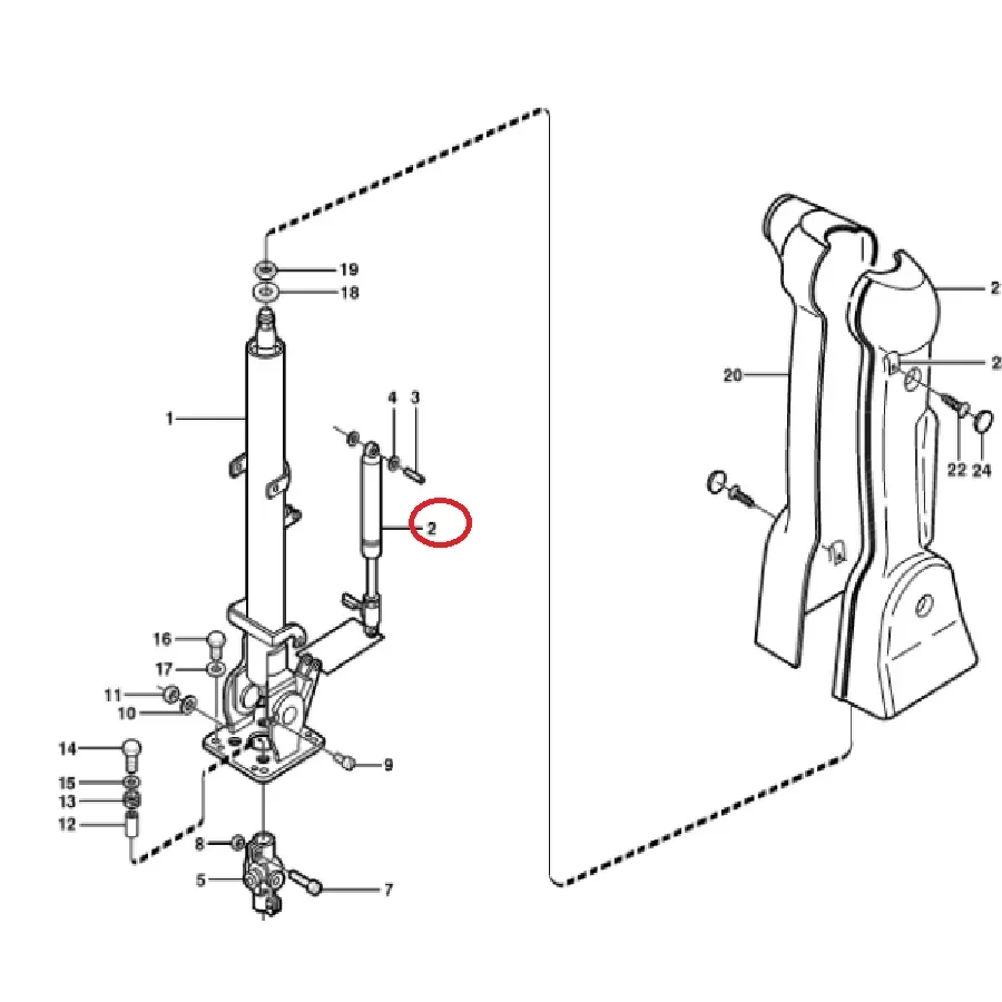 VOE11705466,11705466, Steering Column Gas Spring Volv EW140,EW145,EW160,EW160B,EW160C,EW180,EW200B,EW205D,EW210,EW230C