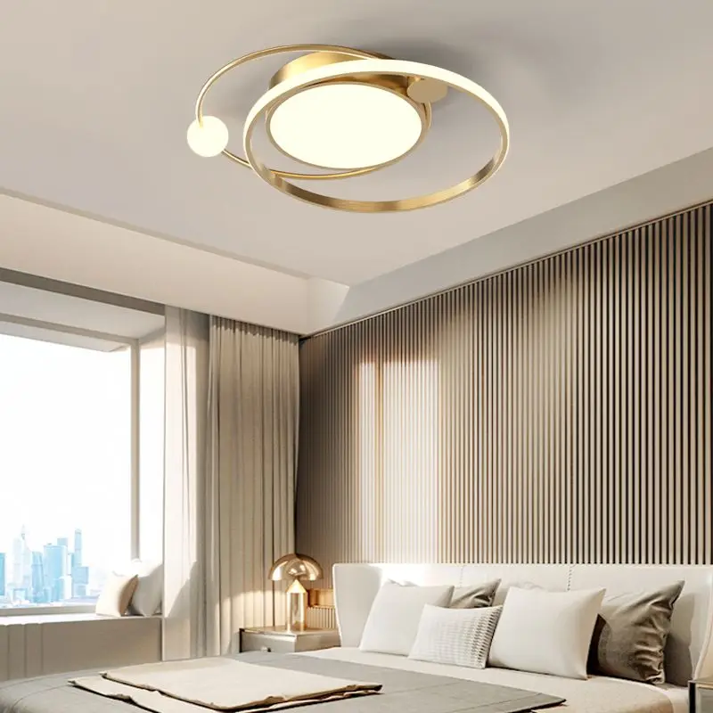 Nordic Modern Acrylic LED Ceiling Lamp For Bedroom Dimmable Remote Control With Three Color Temperatures Energy Saving Light