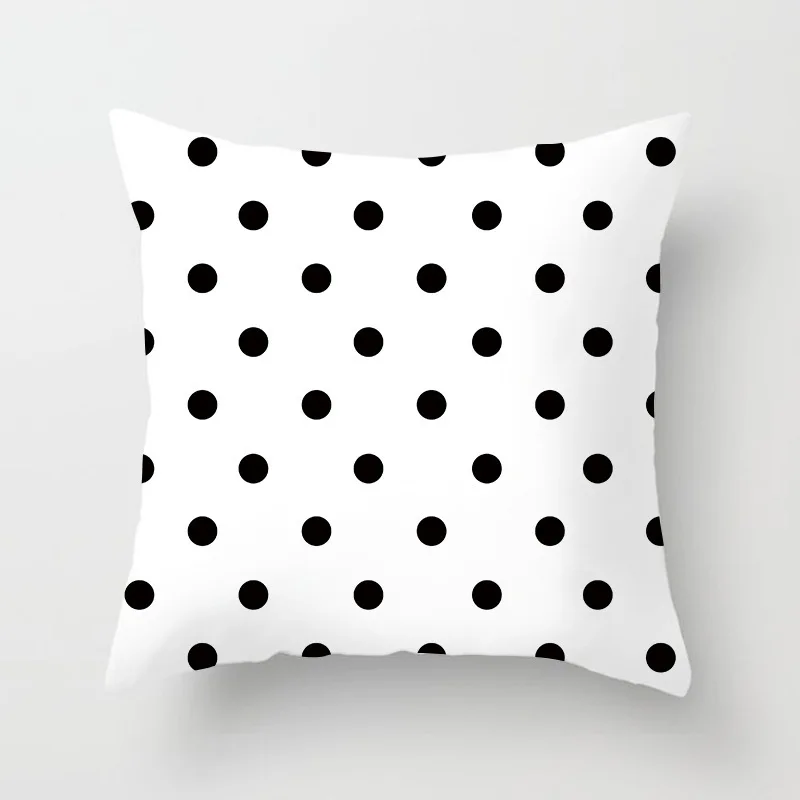 Black And White Geometric Portrait Double-sided Printed pillow cover Short plush Suitable living rooms sofas throw cushion cover