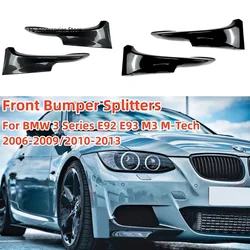Front Bumper Lip Body Kit For BMW 3 Series E92 E93 M3 M-Tech 2006-2009 / 2010-2013 Fog Lamp Cover Trim Front Canards Splitter