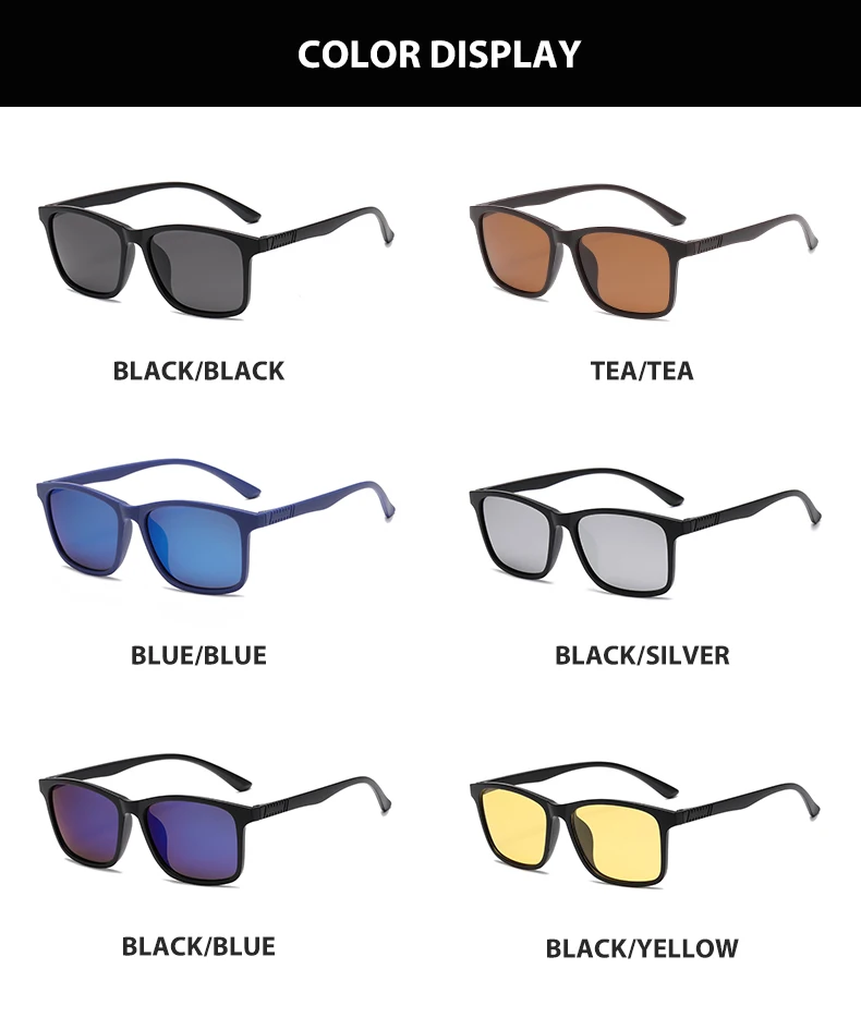 2024 neue Herren Business Polarisierte Sonnenbrille Quadratischen Rahmen Mode Sonnenbrillen Outdoor Angeln Fahren – Detail 10