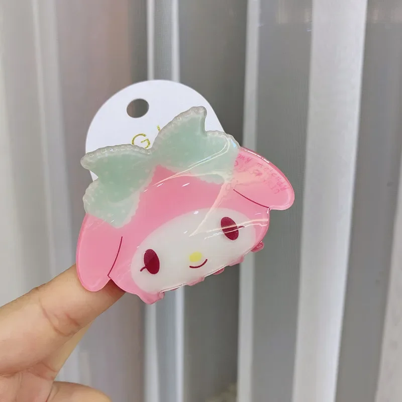 Kawaii Sanrio Kuromi My Melody Cinnamonroll  Cartoon Plastic Hair Clip Claw Anime Model Catch Clip Hairpin Girls Gift