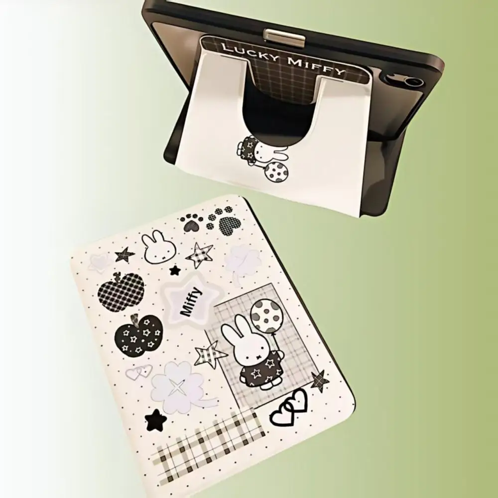 

Защитный чехол Miffy iPad Full Series с мультяшным кроликом, устойчивый к царапинам и падению, плоская складная подставка, легкий и разные размеры