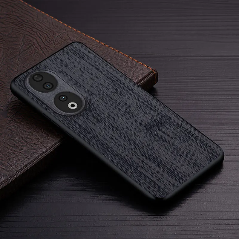 Case for Honor 90 Lite 90 X9A X50i 5G funda bamboo wood pattern Leather cover Luxury coque for huawei honor 90 lite case capa