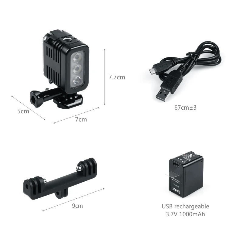 45 Meters Waterproof Video LED Diving Light Spot Lamp ​for Go Pro Gopro Underwater Fill Light Action Camera Accessorises