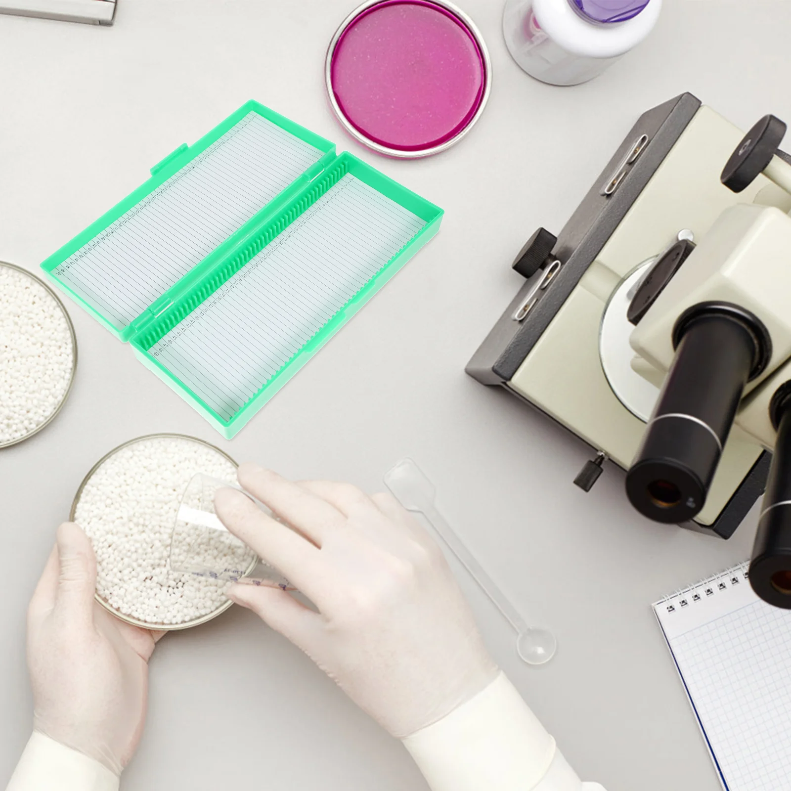 Microscoopcontainer Beugelhouder Objectopslag Abs Laboratoriumbenodigdheden