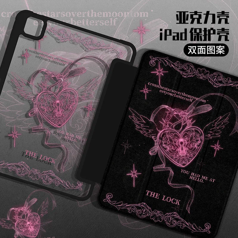 Funda protectora para iPad, funda plana de acrílico, tres pliegues, antiflexión