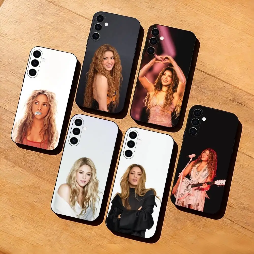 

L-Latin music queen S-Shakira Phone Case For Samsung Galaxy A73,A72,A71,A70,A53,A52,A51,Soft Silicone Black Cover