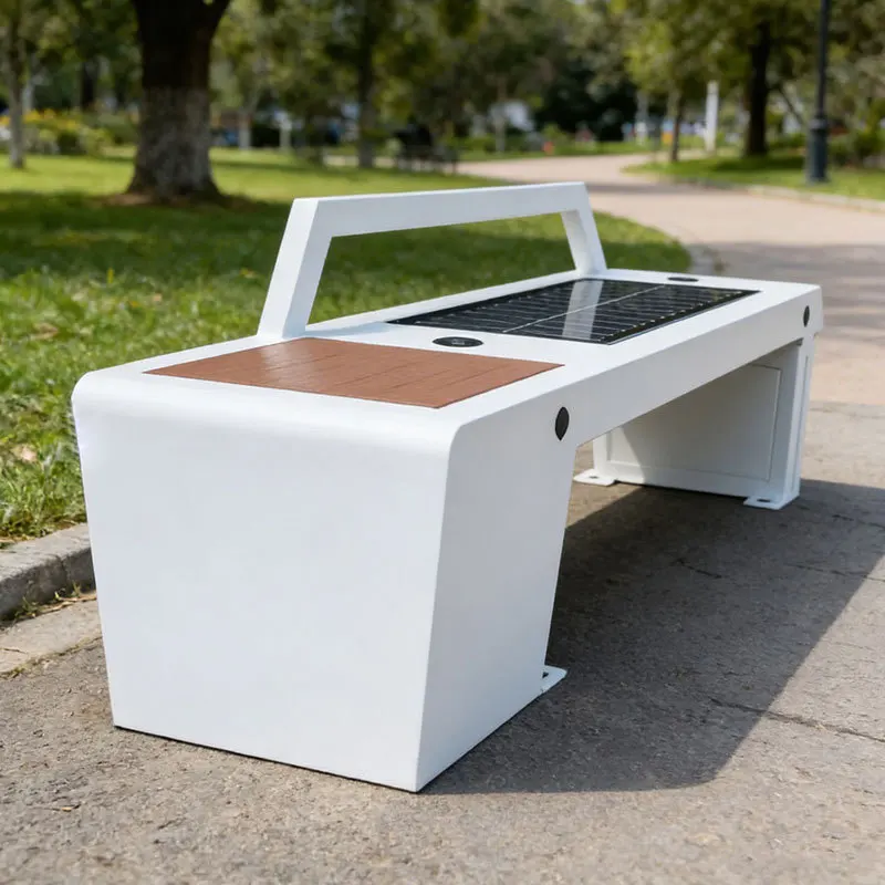 Park Community Smart Solar Photovoltaic Bench Spray Metal Belt Backrest