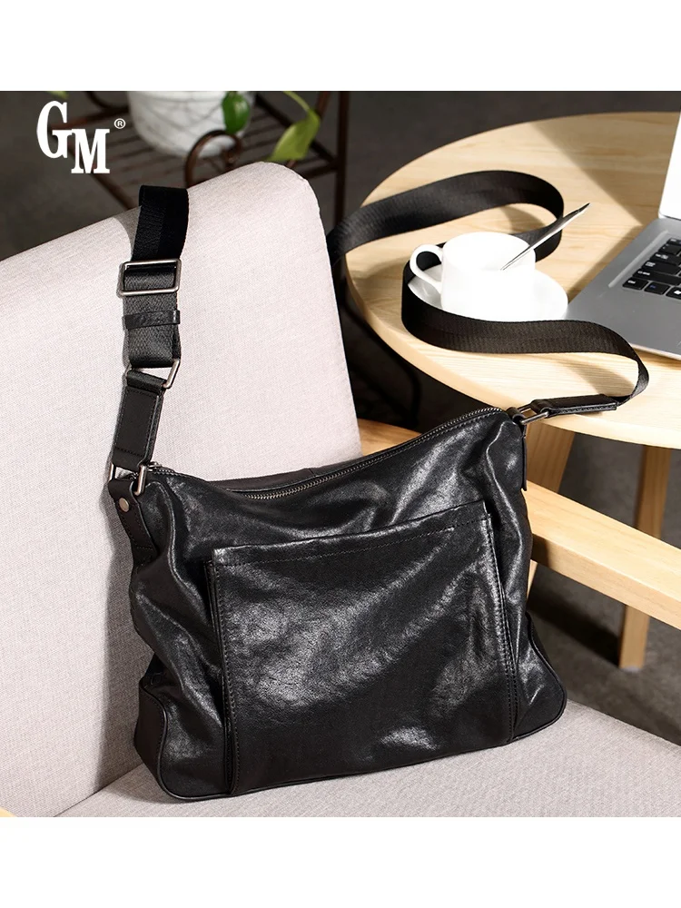 

Genuine Leather Men's oulder Bag Soft Leather Crossbody Bag Large Capaci Casual Busin Sle Trendy Single oulder Bag