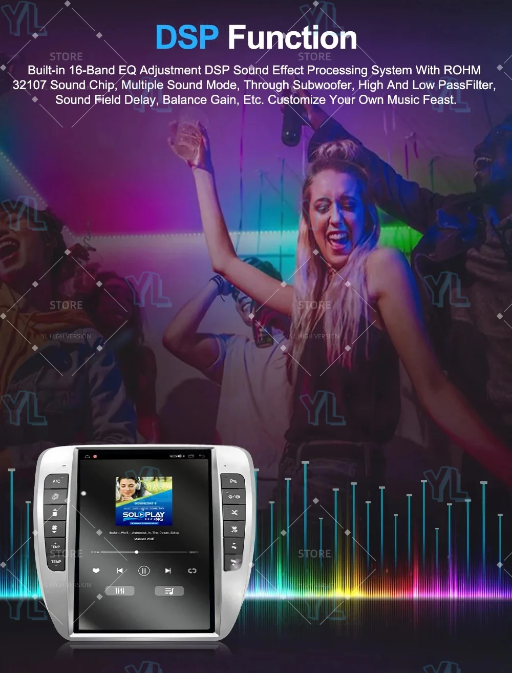 

YANFU Upgrade Android 13.0 Car Radio For Chevy Suburban Tahoe 2007-2013 Carplay GPS Navigation Multimedia Video Digital Cluster