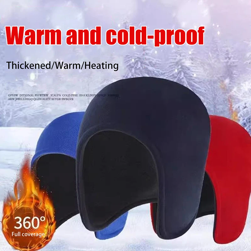 Chapeau en polaire double couche pour l'hiver - Couvre-oreilles chaud pour le cyclisme en plein air, protection contre le froid, conception épaisse pour la chaleur et la résistance au vent