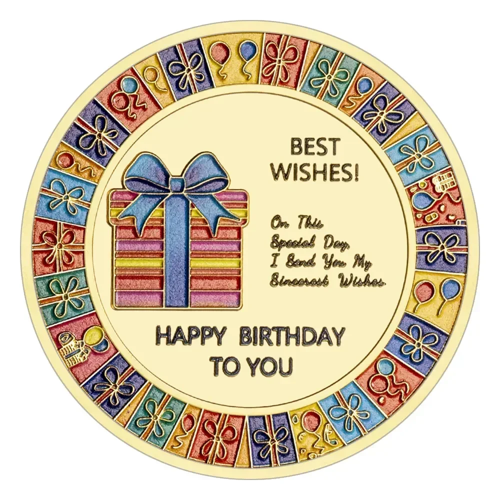 عملة تذكارية لعيد الميلاد السعيد مطلية بالذهب، عملات معدنية ملونة قابلة للجمع، هدايا عيد ميلاد للأصدقاء