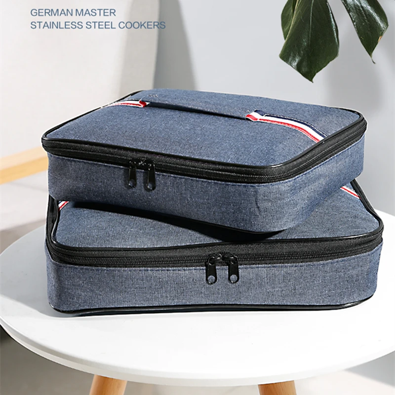 Thicken Portable Square Insulated Lunch Bag Large Capacity Picnic Bento Box Thermal Bag Cooler Ice Pack Food Storage Handbags