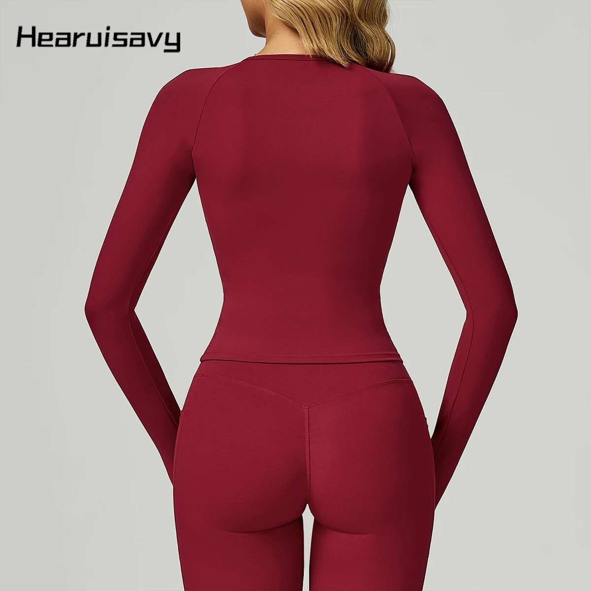 

Hearuisavy Gym Woman Sports Tops Round Neck Fitness Long Sleeves Breathable Comfort Workout Clothing Running Pilates Yoga Shirts