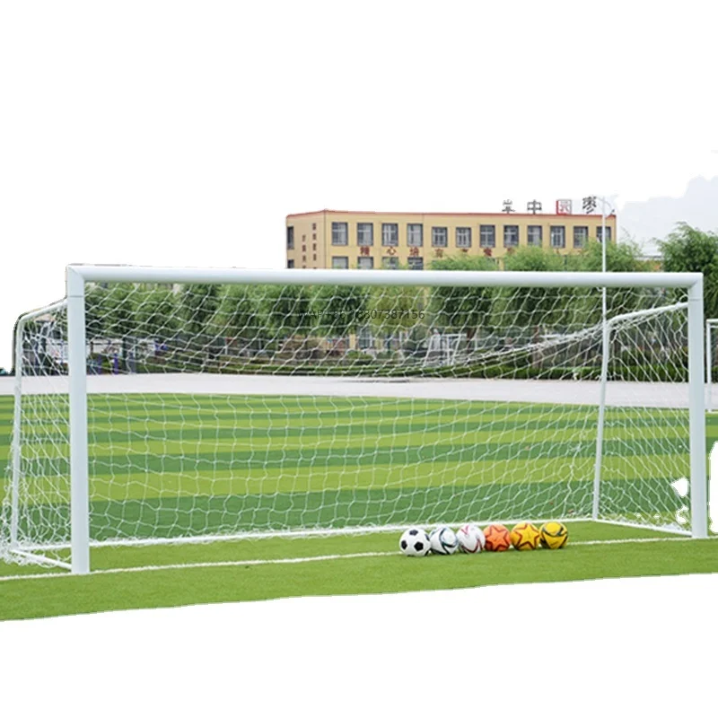 

Portable 11-a-side Soccer Goal Steel or Aluminum Material with Wheels Football Court Equipment