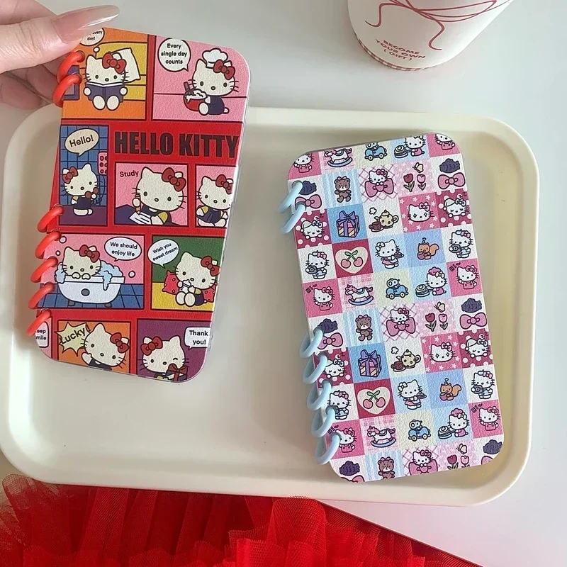 Cute Cartoon Sanrio Hello Kitty Notebook Phone Case For iPhone 16 Pro 15 14 13 Pro Max Cover Shockproof Flip Soft TPU Cover