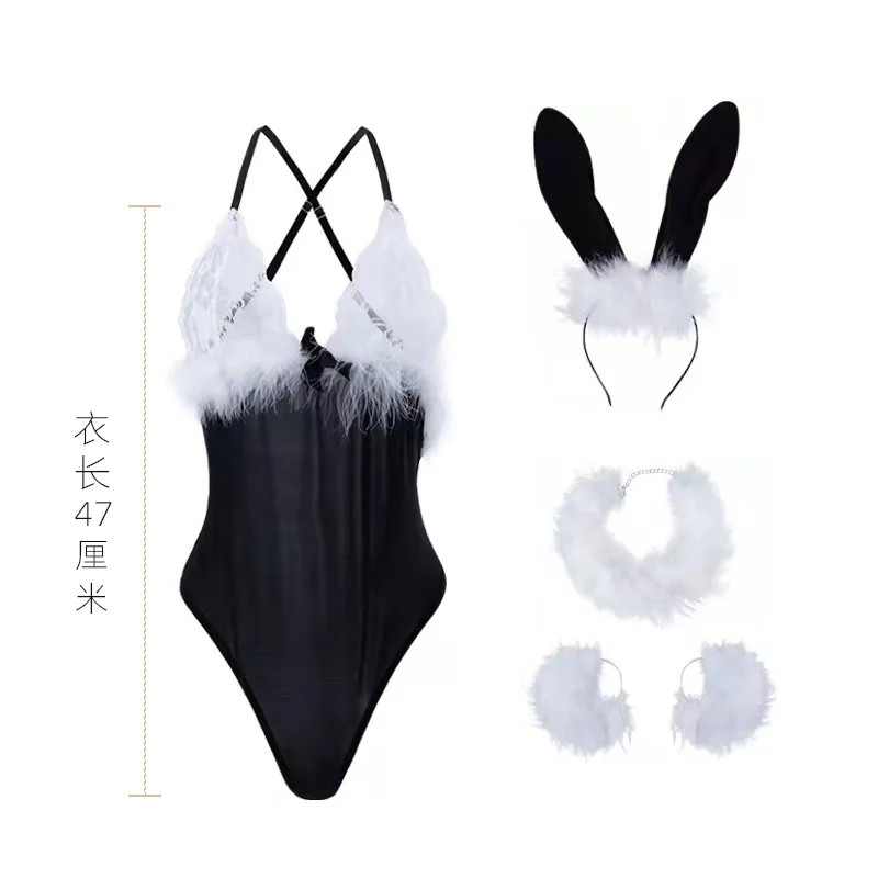 2025 Women's Sexy Lace Transparent Lingerie Underwear Lady Exotic Roleplay Bunny Girl Night Club Cosplay Babysuit Costumes