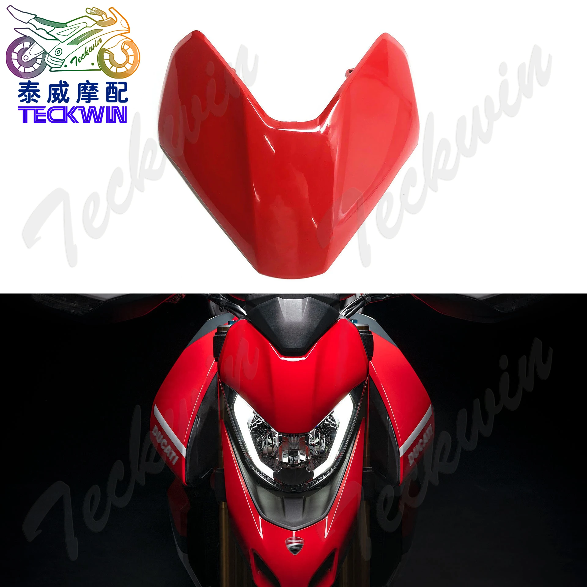 

Для Ducati Hypermotard 950 2019-2021 красная верхняя передняя панель обтекателя фар