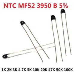 Resistenza termica a termistore NTC da 20 pezzi MF52 NTC-MF52AT 1K 2K 3K 4.7K 5K 10K 20K 47K 50K 100K 5% 3950B 1/2/3/4. Kit 7/K Ohm R