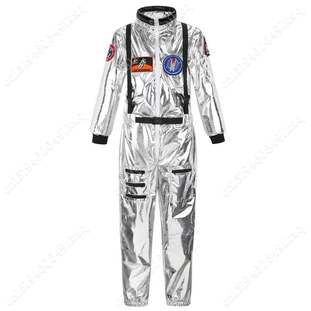 Zilver Astronaut Kostuum Cosplay Mannen Vrouwen Kostuum Jumpsuits Astronaut Ruimtepak Volwassen Cosplay Kostuums