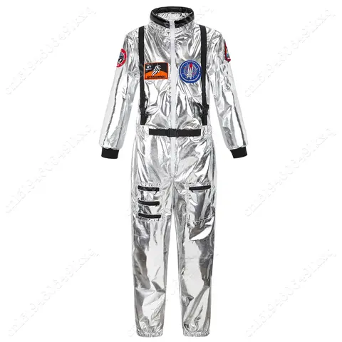 Silver Astronaut Costume Cosplay Men Women Costume Jumpsuits Astronaut Space Suit Adult Cosplay Costumes