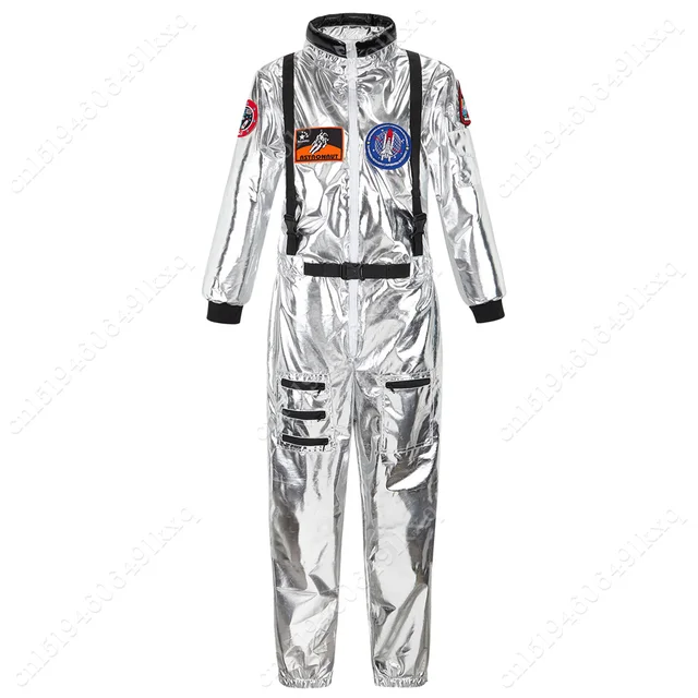 Srebrny astronauta kostium Cosplay mężczyźni kobiety kostium kombinezony astronauta przestrzeń garnitur dorosłych Cosplay kostiumy