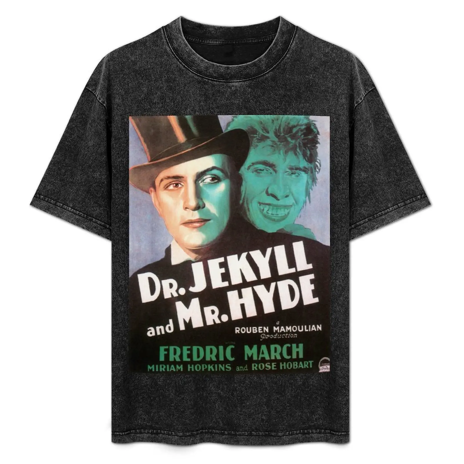 

Dr. Jekyll & Mr. Hyde - vintage horror poster - Fredric March T-Shirt Large Size Breathable Tee