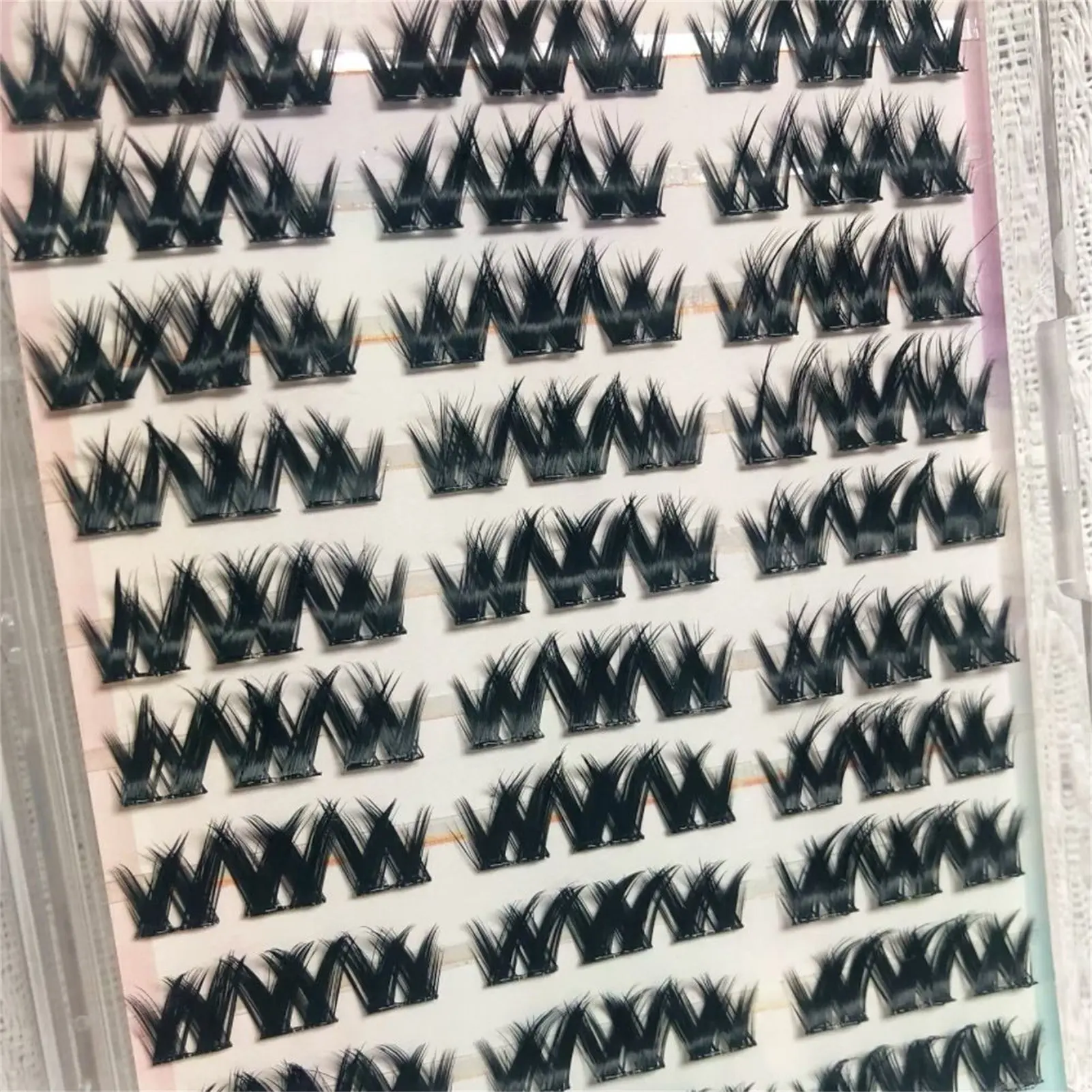 Estensioni ciglia finte naturali Ciglia lunghe ricce fai-da-te Cluster individuali ciglia di grande volume ciglia professionali arricciate spesse